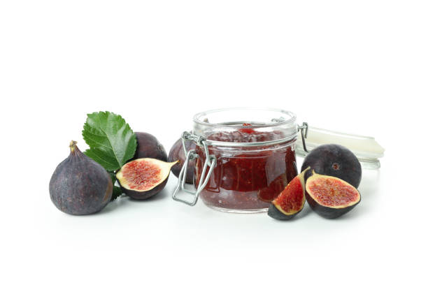 istock Fig jam and ingredients isolated on white background 1495058809