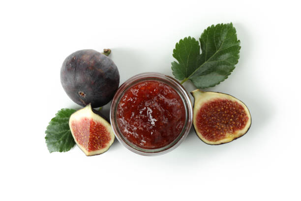 istock Fig jam and ingredients isolated on white background 1495059460