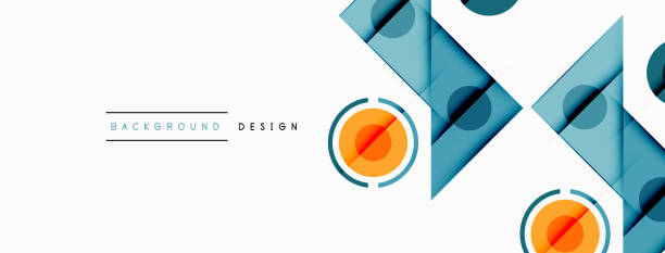 istock Colorful triangles and round shapes background. Template for wallpaper, banner, presentation, background 1495059510