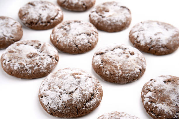 istock Homemade chocolate cookies on white background. Dessert. 1495077614