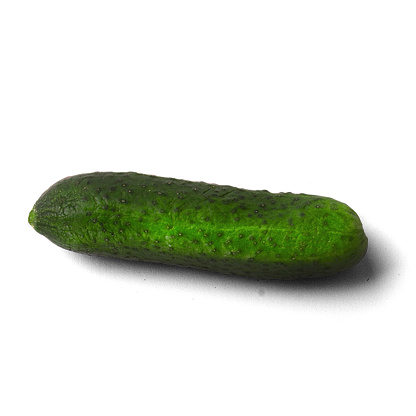 Fresh green cucumber isolated on a white background