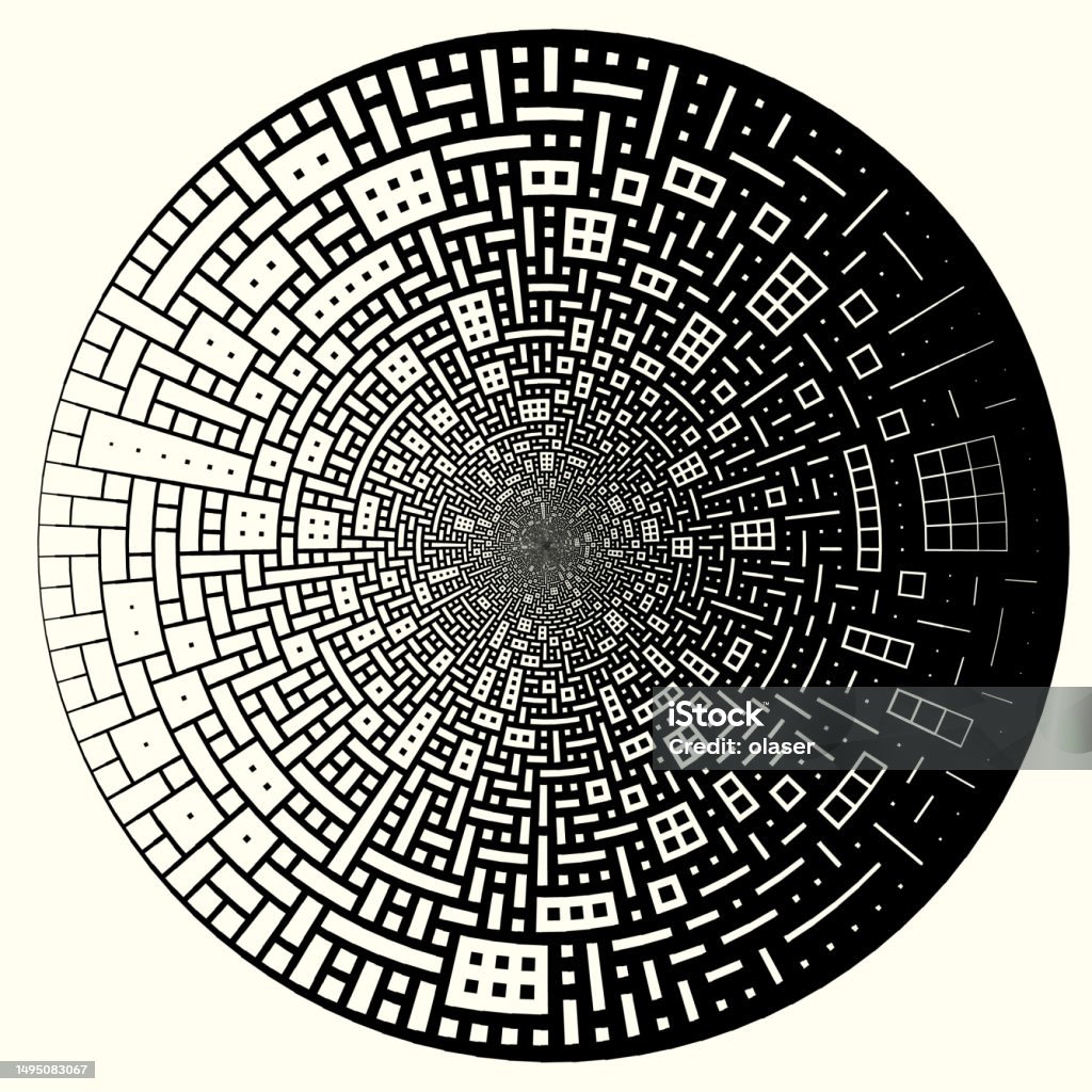 Circular Rectangular Pattern Made From Only Two Shapes Horizontal Bold ...