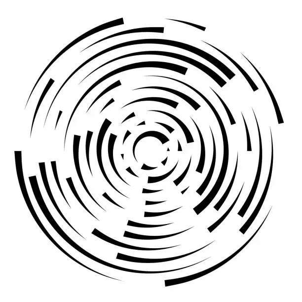 Vector illustration of Disk of fine lines swirl pattern