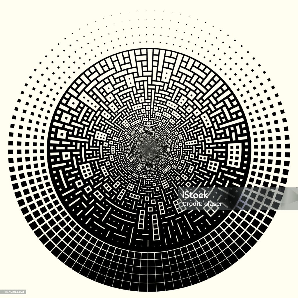Circular Rectangular Pattern Stock Illustration - Download Image Now ...