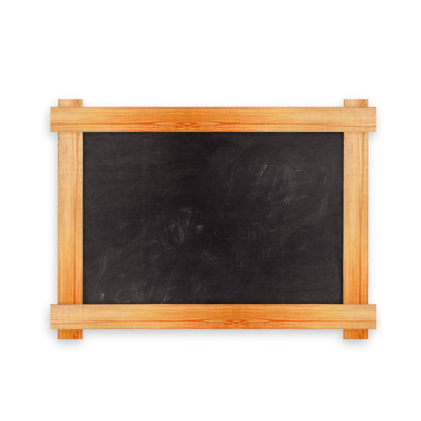istock Blank chalkboard with wooden frame isolated on white background. 1495089975