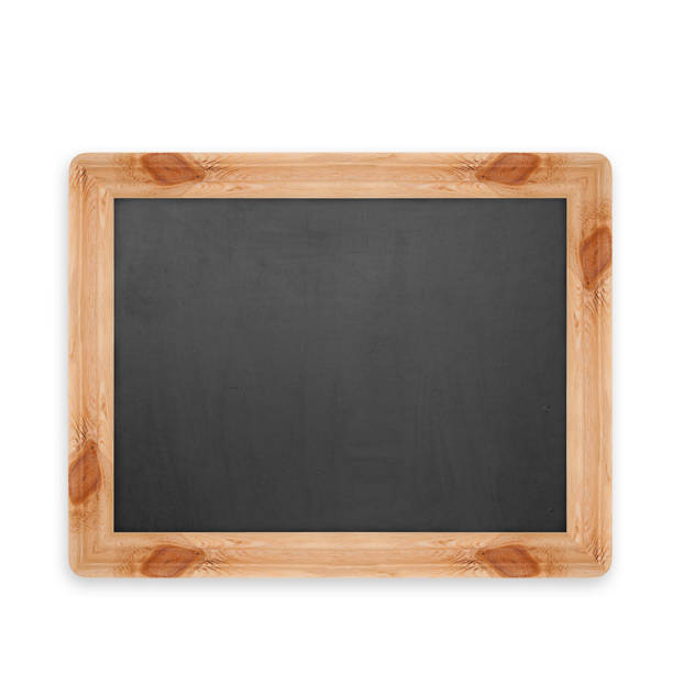 istock Blank chalkboard with wooden frame isolated on white background. 1495090073