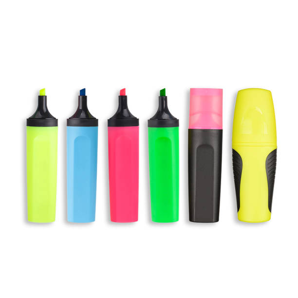 istock Set of highlighters on white background, flat lay concept. 1495091341