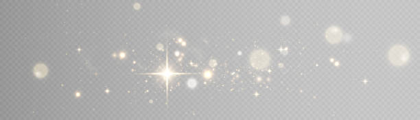 Light effect with lots of shiny shimmering particles isolated on transparent background. Vector star cloud with dust. Light effect with lots of shiny shimmering particles isolated on transparent background. Vector star cloud with dust. stars in your eyes stock illustrations