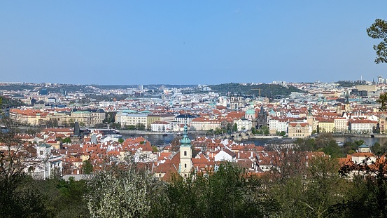 View of Prague from the park in the old town