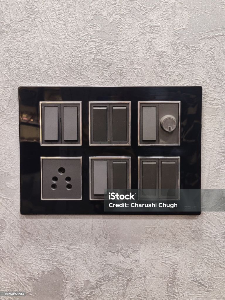 Switchboard Colours Monochrome Switchboard Sophisticated House Interiors Stock Photo ...