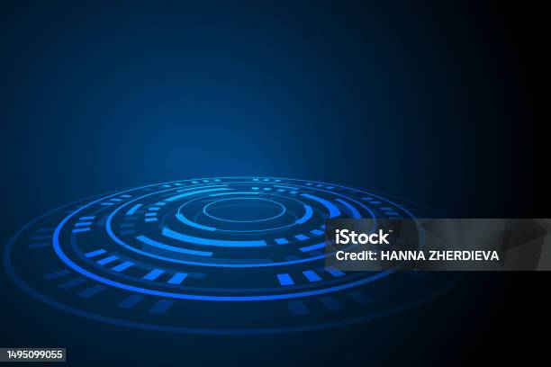Vector Tech Circle With Various Technological Elements Stock ...