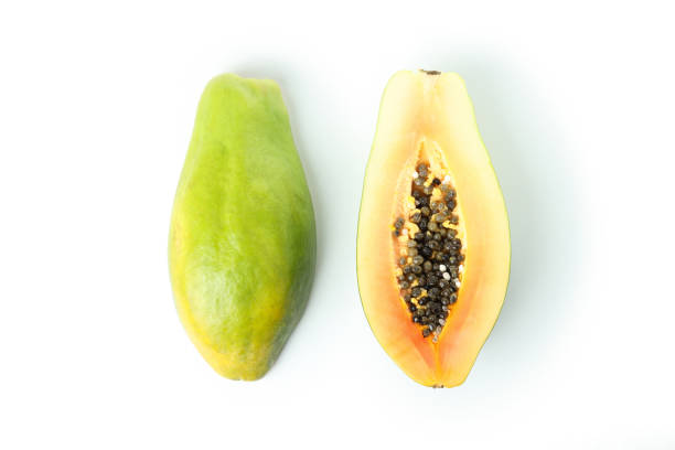 istock Fresh ripe papaya isolated on white background 1495100825