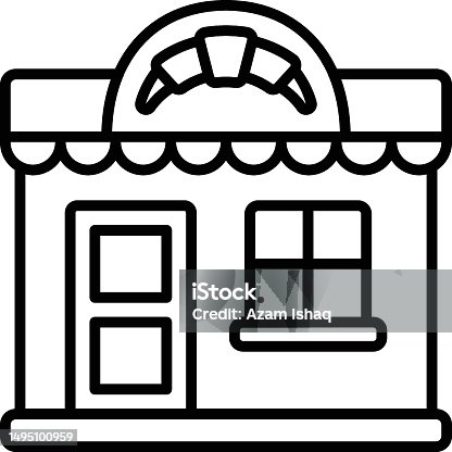 istock Dessert Vendor vector line icon design, Bakery and Breadsmith symbol, Cuisine Maestro sign, food connoisseur stock illustration, confectionery and baking storefront concept 1495100959