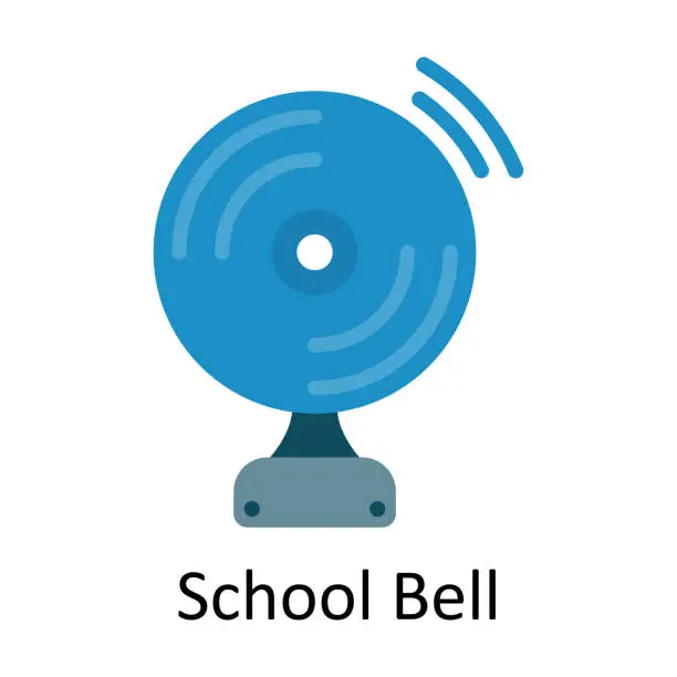 Vector illustration of School Bell Vector  Flat Icon Design illustration. Education and learning Symbol on White background EPS 10 File