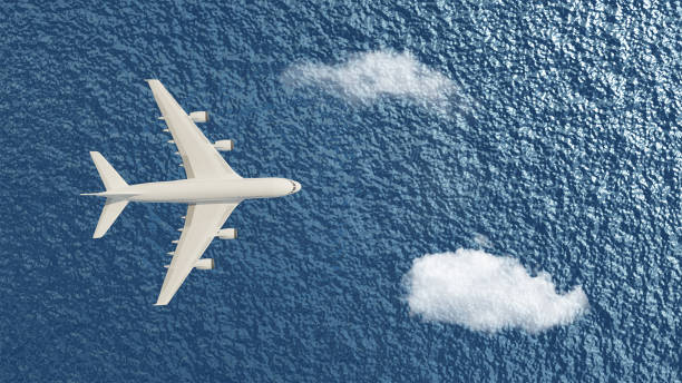 istock 3D Air plane illustration with orange background 1495106979