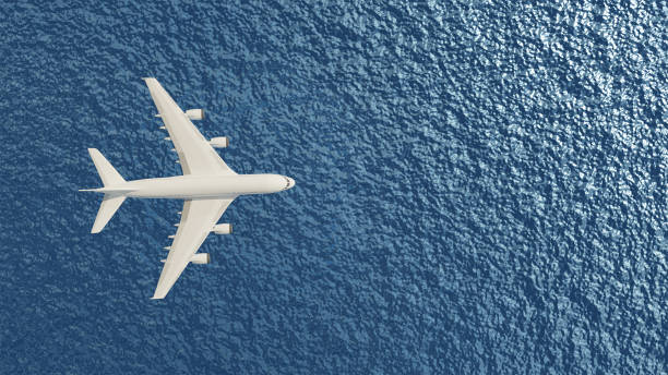 istock 3D Air plane illustration with orange background 1495106982