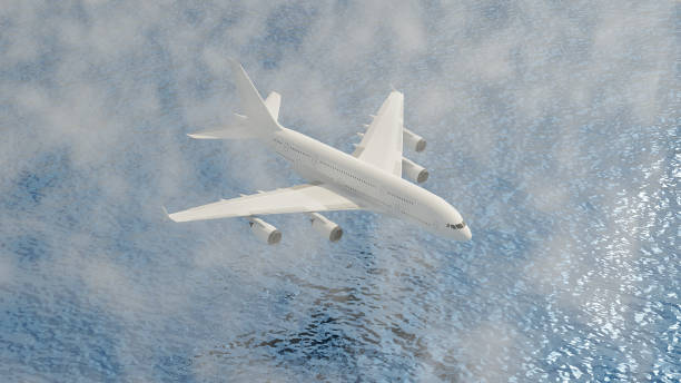 istock 3D Air plane illustration with orange background 1495106983