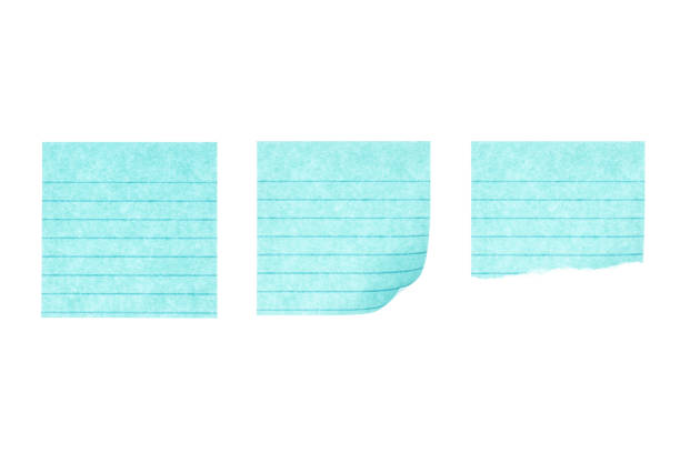Sets of Blank Blue Sticker notes isolated on white background with clipping path.