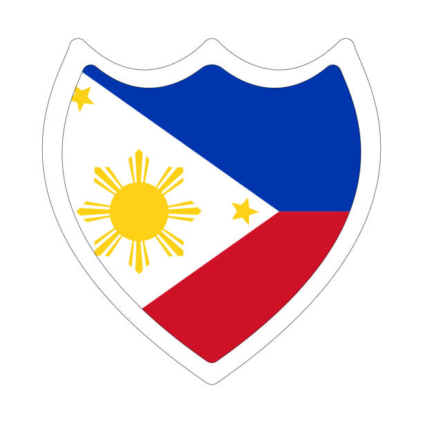 flagge der philippinen in form. philippinische flagge in form - manila philippines map philippines flag stock-grafiken, -clipart, -cartoons und -symbole