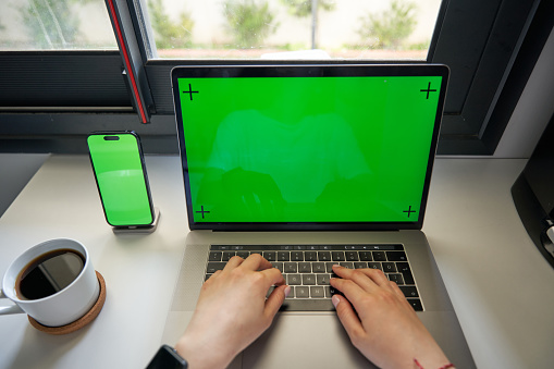 Green Screen laptop and Phone