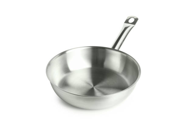 istock Metal empty bowl isolated on white background 1495119190