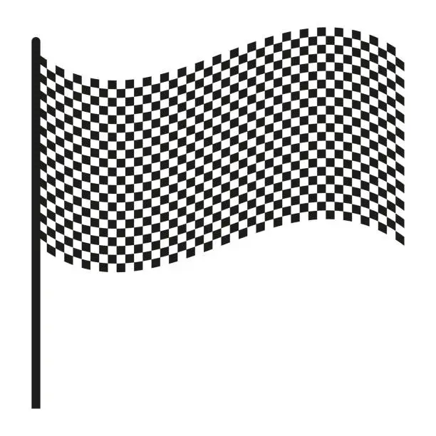 Vector illustration of Checkered, chequered waving. wavy racing flag with different desinty squares. Finish line, championship flag. vector illustration.