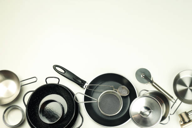 istock Set of different kitchen utensil on white background 1495121473