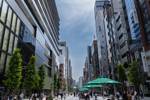 The street view of Ginza, Tokyo