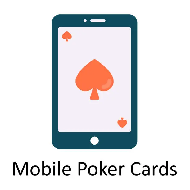 Vector illustration of Mobile Poker Cards Vector  Flat Icon Design illustration. Sports and games  Symbol on White background EPS 10 File