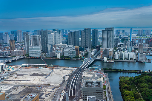 Aerial view of Tokyo Bay area