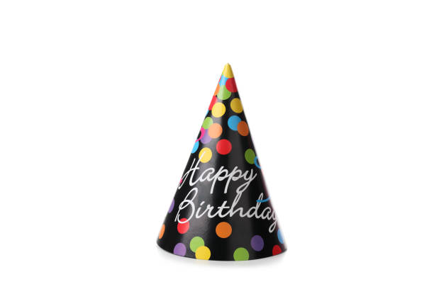 istock Happy Birthday party hat isolated on white background 1495134208