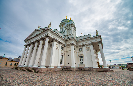 Helsinki cathedral on a sunny summer day.