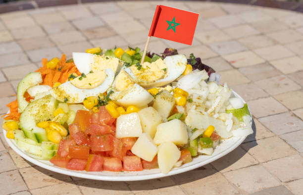istock Terrace Salad with Cocktail Flag in Marrakesh, Morocco 1495134492