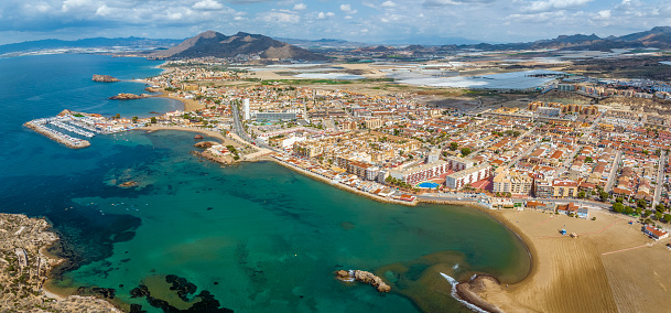 Panoramic aerial view of Mazarron Puerto, province of Murcia. Spain