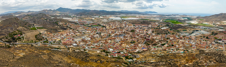 View over the town Mazarron province of Murcia Spain Panoramic