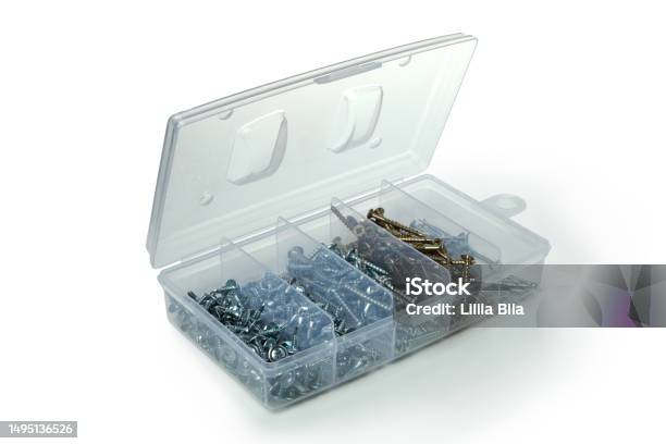 Screwed Box Plastic Box With Screws Isolated On White Background Stock Photo ...