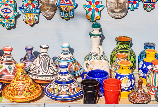 Ornaments at Souk in Medina District of Marrakesh, Morocco