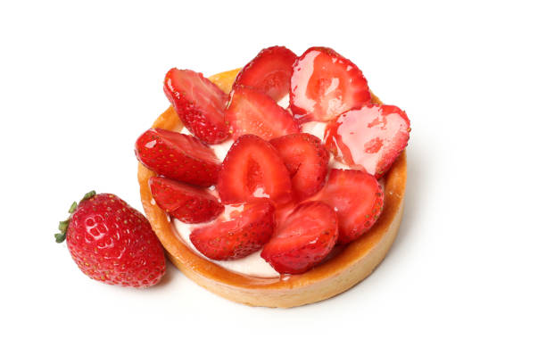 istock Delicious strawberry tart isolated on white background 1495137361