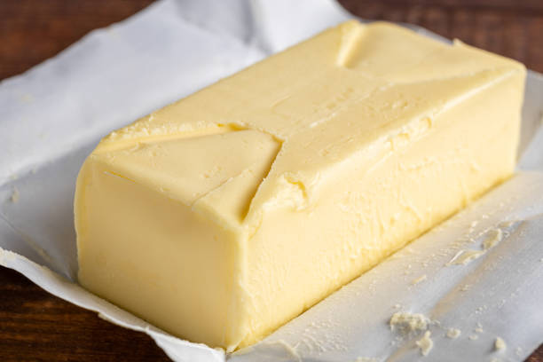 istock Fresh butter from the farm on the table. Butter tablet. 1495137649