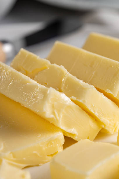 istock Fresh butter from the farm on the table. Butter tablet. 1495137758