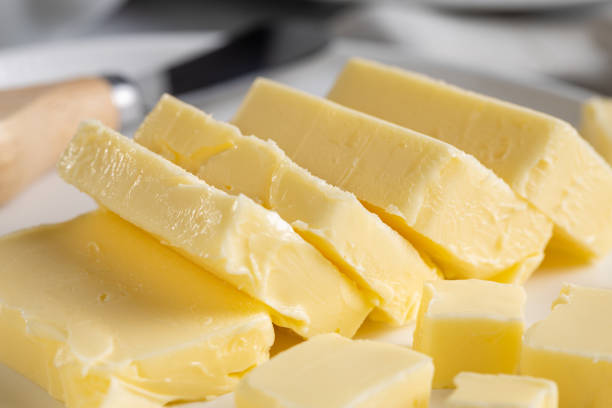 istock Fresh butter from the farm on the table. Butter tablet. 1495137759