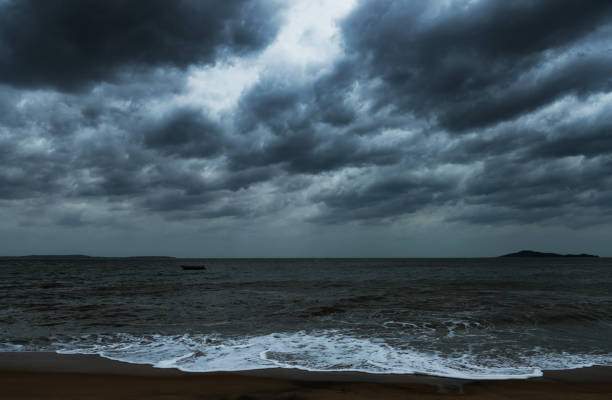 istock Storm seascape with dark clouds 1495139919