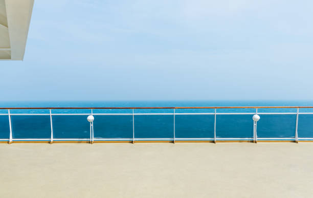 istock Deck of luxury cruise ship and blue sky 1495140126