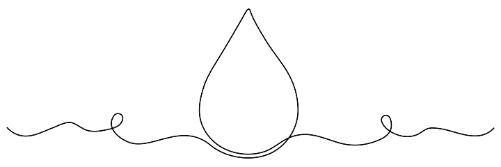 Gota Linea Vector Ilustración de Dibujo De Línea Continua De Gota De Agua y más Vectores ...