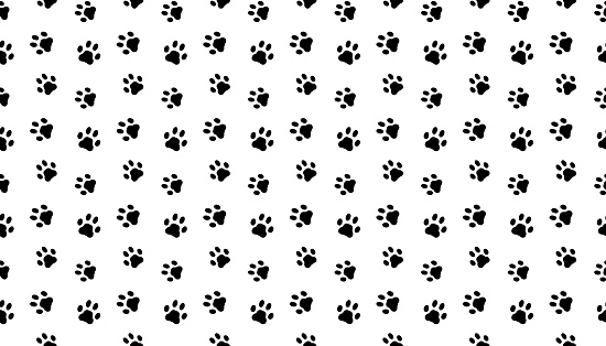 Seamless pattern background with paw prints.