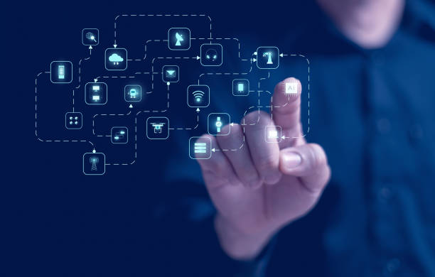 istock Concept of Artificial Intelligence (AI) Technology.Digital Transformation Management Internet of Things, Big Data, Business Strategy, customer service management, cloud computing. 1495149015