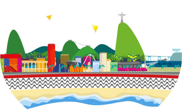 rio de janeiro, brasilien - brazil rio de janeiro city sugarloaf mountain stock-grafiken, -clipart, -cartoons und -symbole