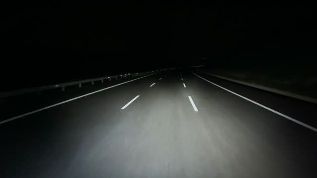 Driving midnight road
