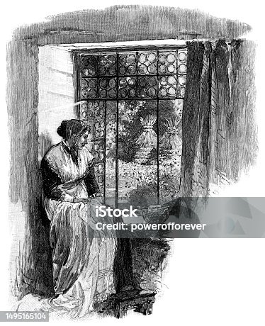 istock Puritan Woman in New England, United States - 17th Century 1495165104