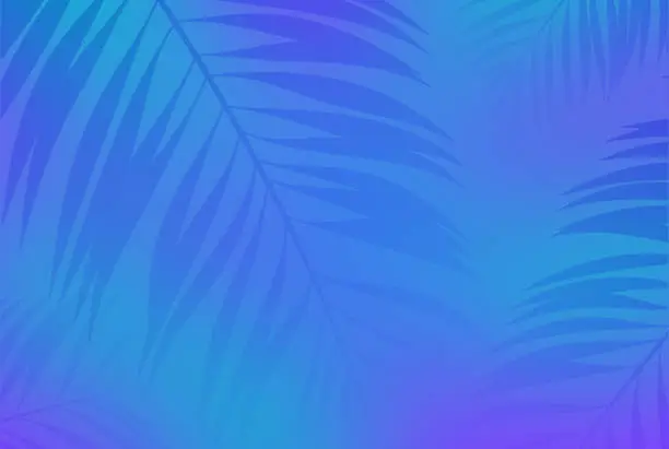 Vector illustration of Summer Cool Palm Leaf Abstract Gradient Background